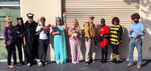 Staff at Halloween in costume