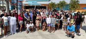 A group photo of the attendees at the Duck Race 2023