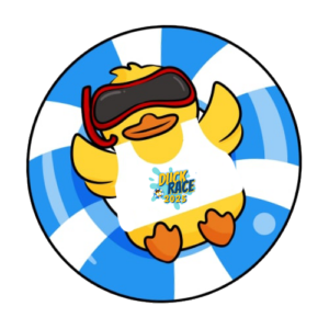 Duck mascot in inner tube